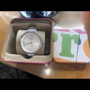White Fossil Watch